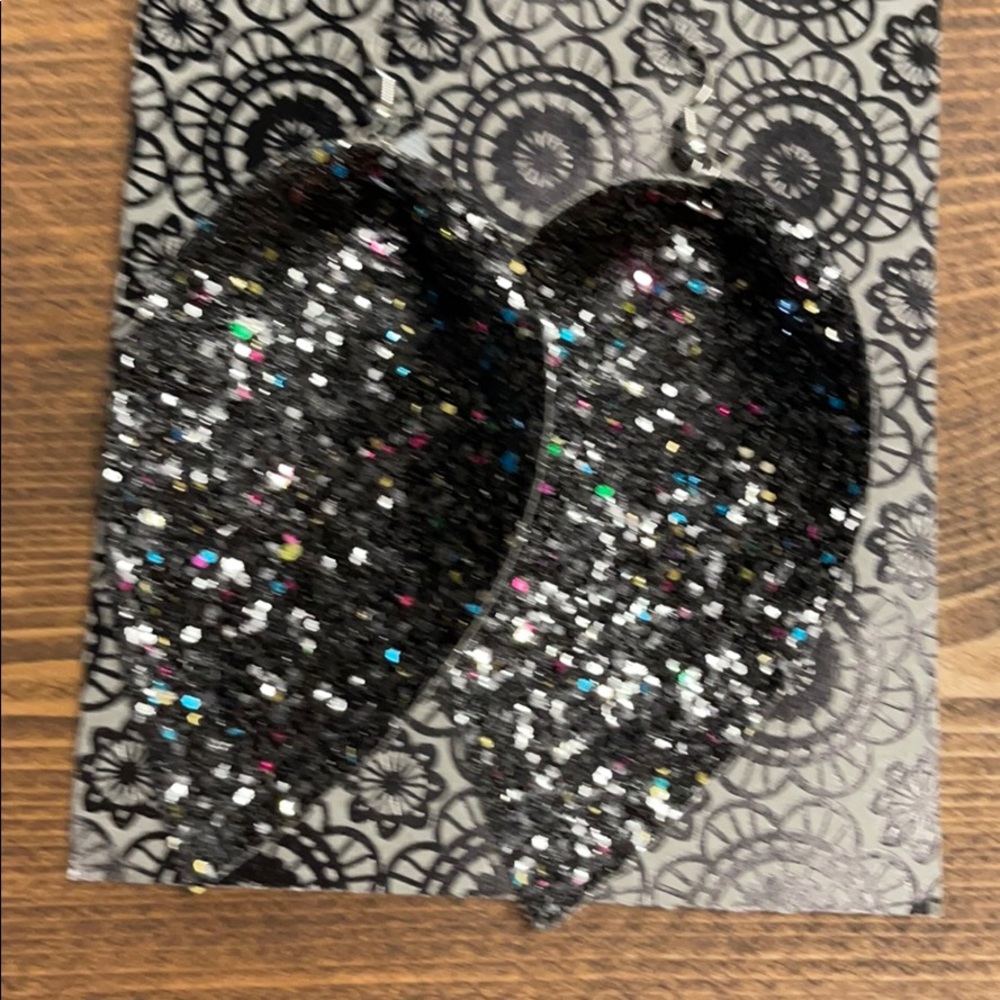 Big faux leather earrings